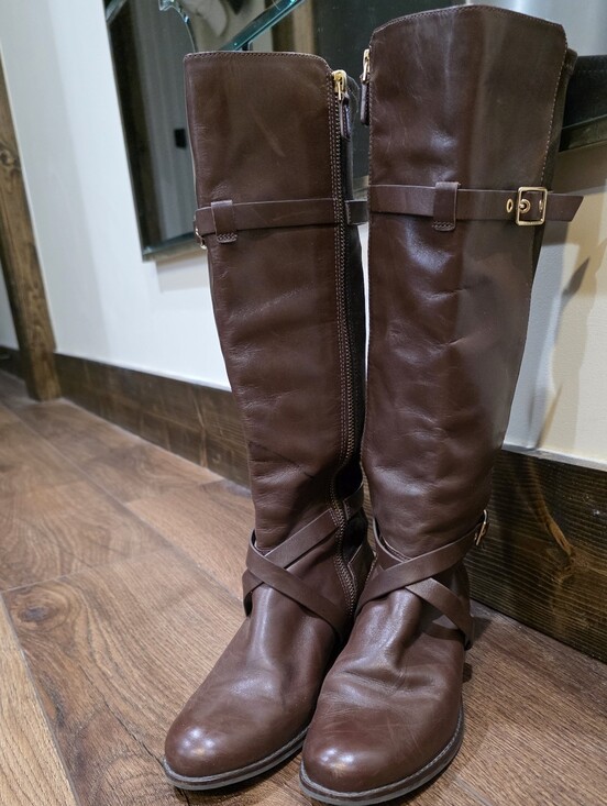 Cole Haan Shoes - Cole Haan Grand OS Tall Brown Leather Riding Boots
